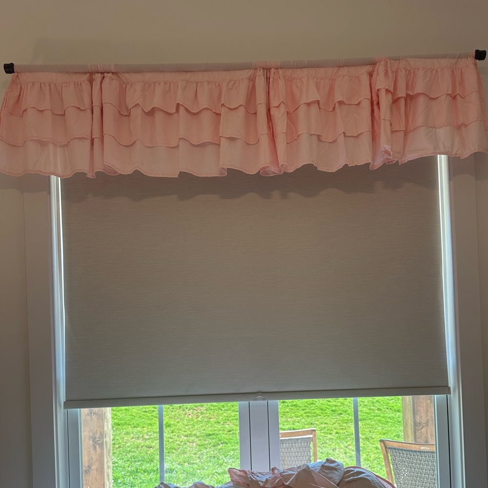 Blush Pink Ruffled Curtains & Crib Bed Skirt